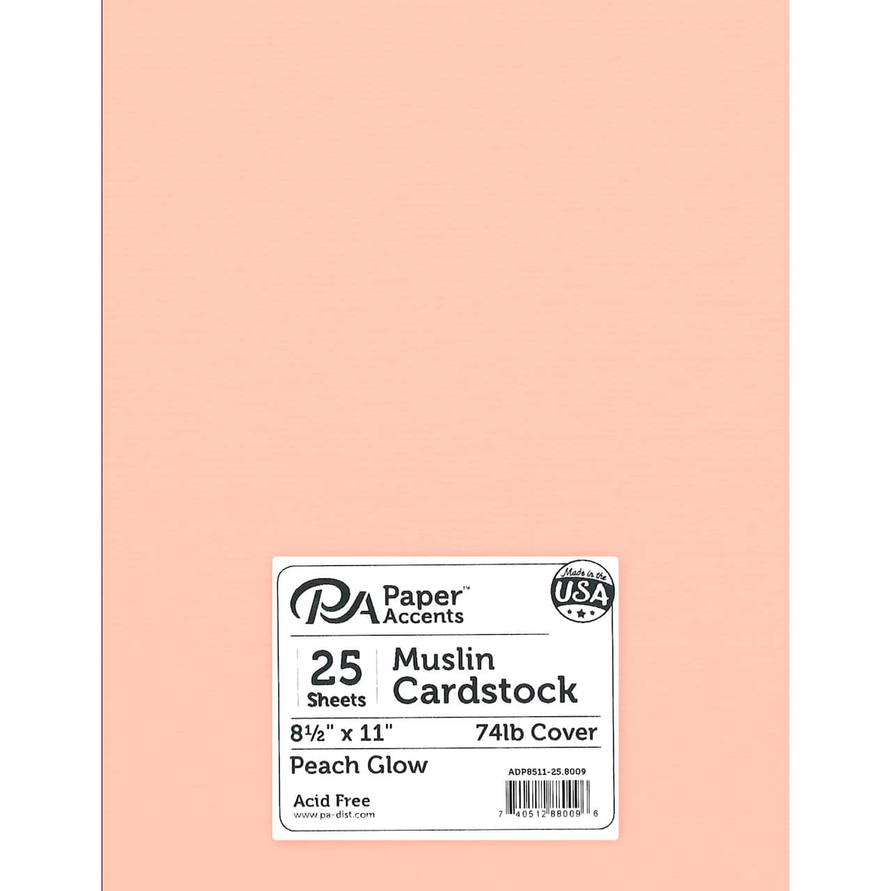 PA Paper™ Accents Muslin 8.5" x 11" 74lb. Cardstock, 25 Sheets